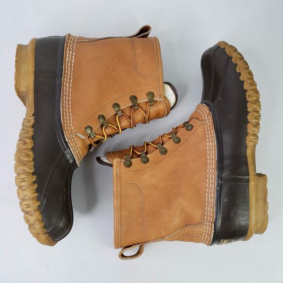 LL Bean Men’s 8 Gore Thinsulate Duck Hunting Boots Brown Leather USA main image 6